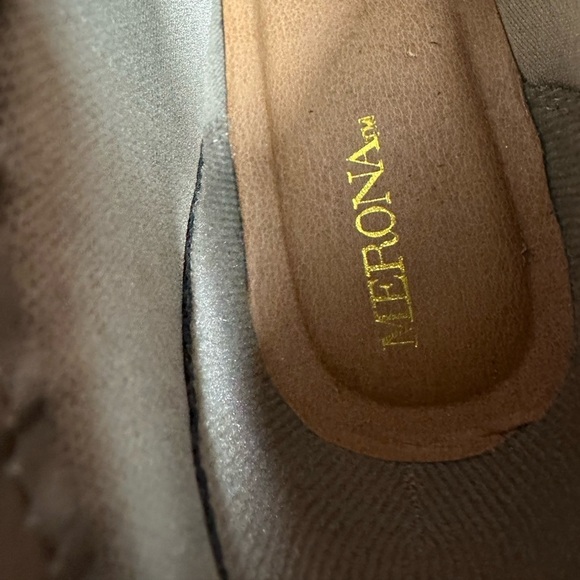 Merona Womens Size 9 Suede Wedge Heel Booties Boots Lace Up Zipper Closure Tan - Picture 4 of 11